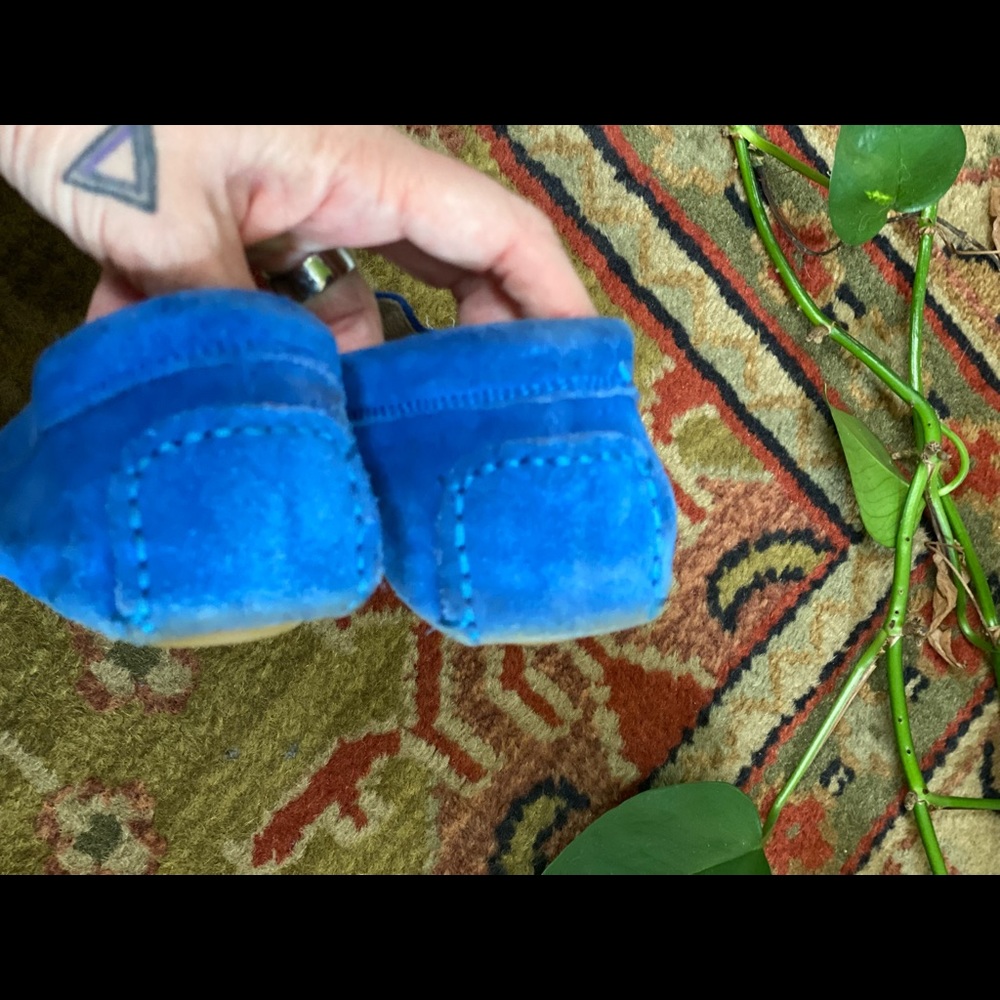 C Wonder Blue suede driving loafers/moccasins - Picture 4 of 6
